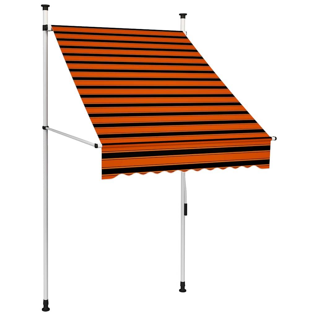 Toldo manual retráctil amarillo y blanco 300x250 cm
