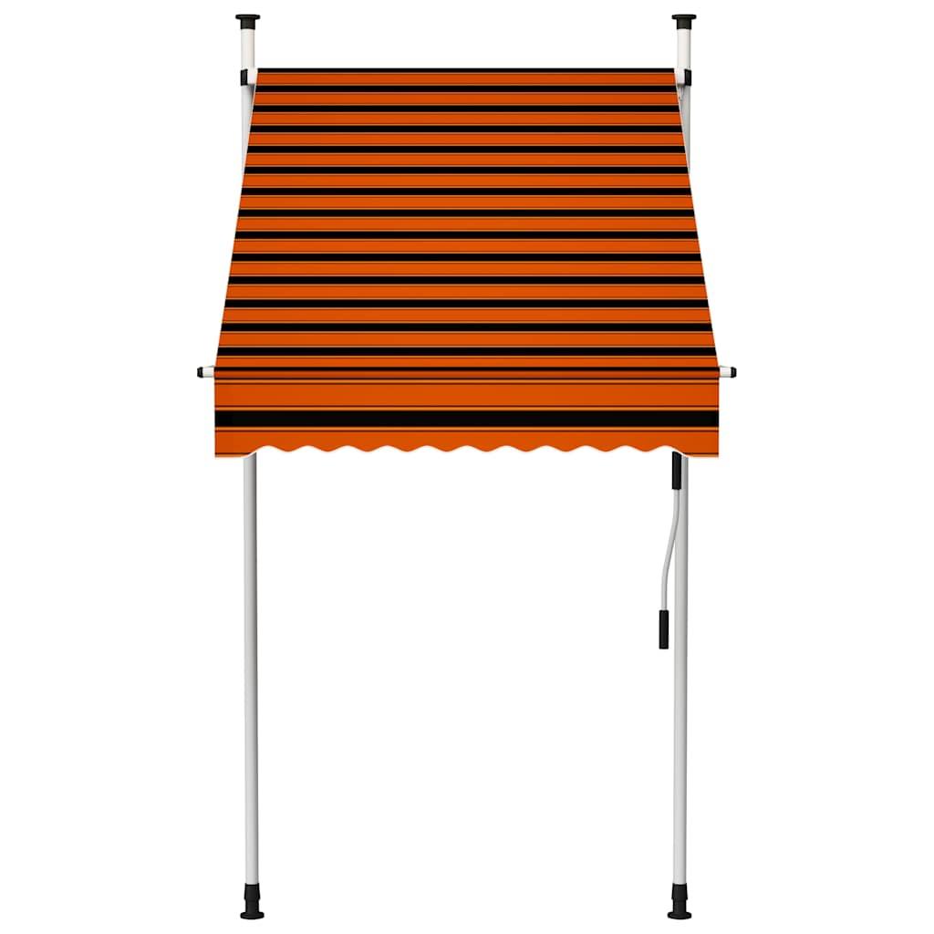 Toldo manual retráctil amarillo y blanco 300x250 cm