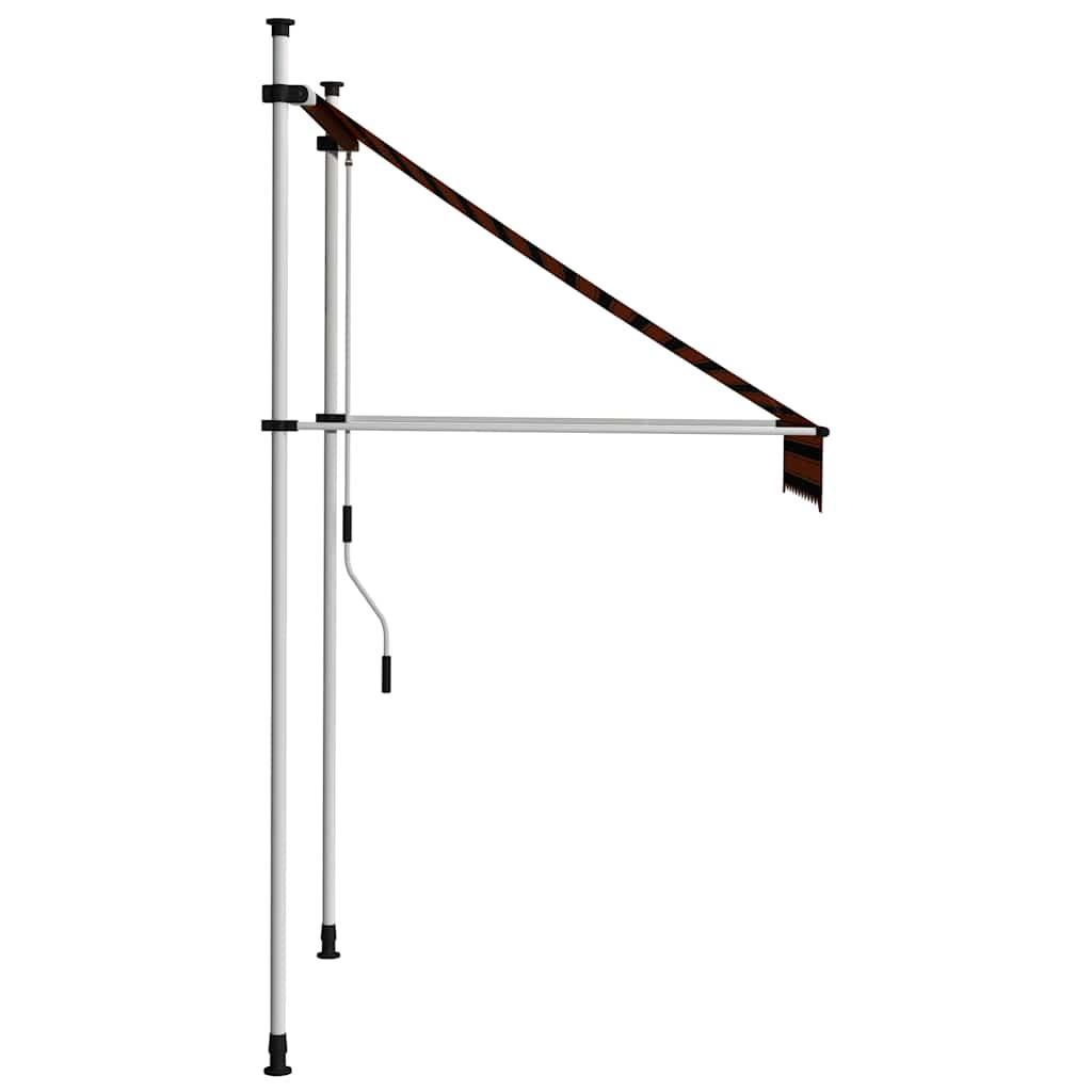 Toldo manual retráctil amarillo y blanco 300x250 cm