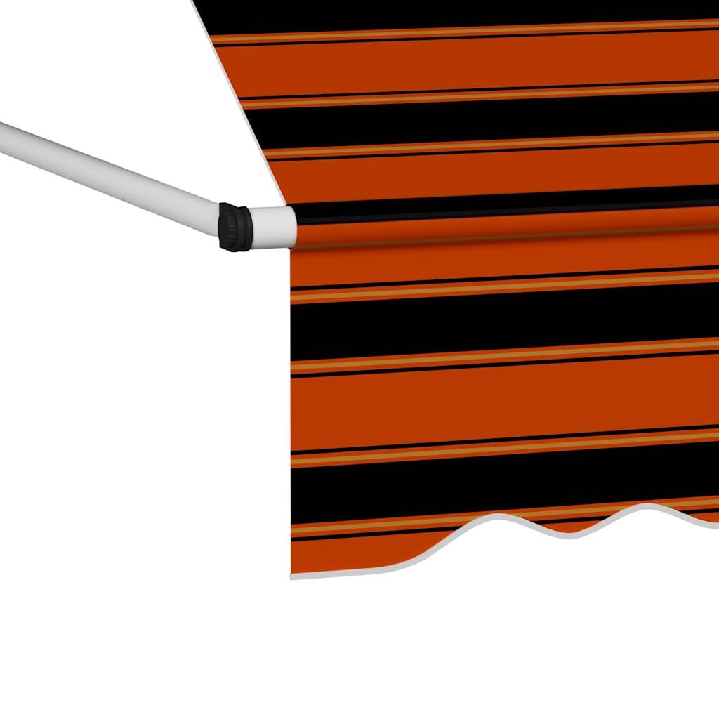 Toldo manual retráctil amarillo y blanco 300x250 cm