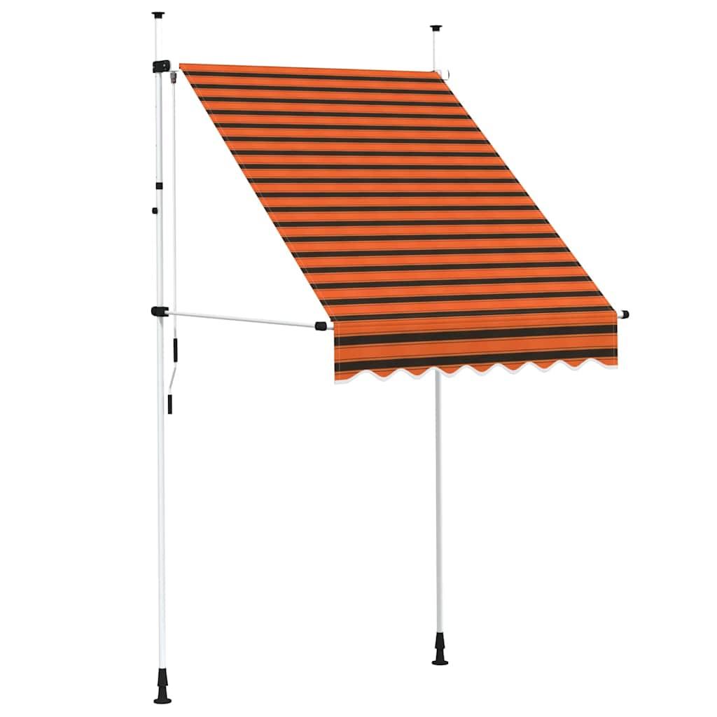 Toldo manual retráctil amarillo y blanco 300x250 cm