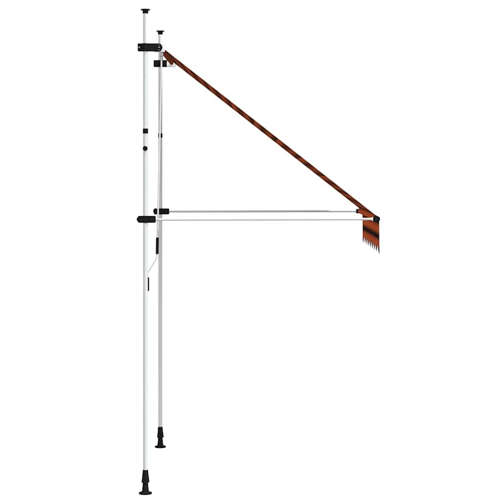 Toldo manual retráctil amarillo y blanco 300x250 cm