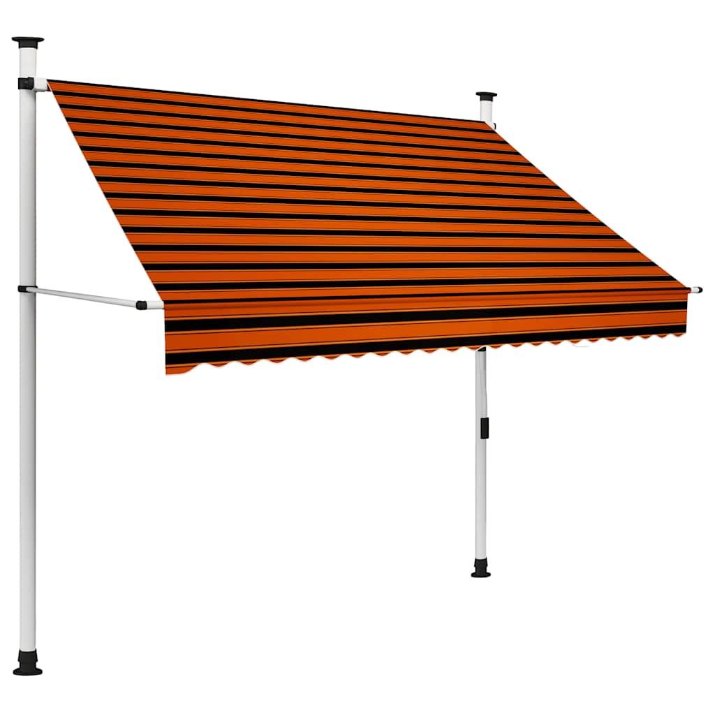 Toldo manual retráctil amarillo y blanco 300x250 cm