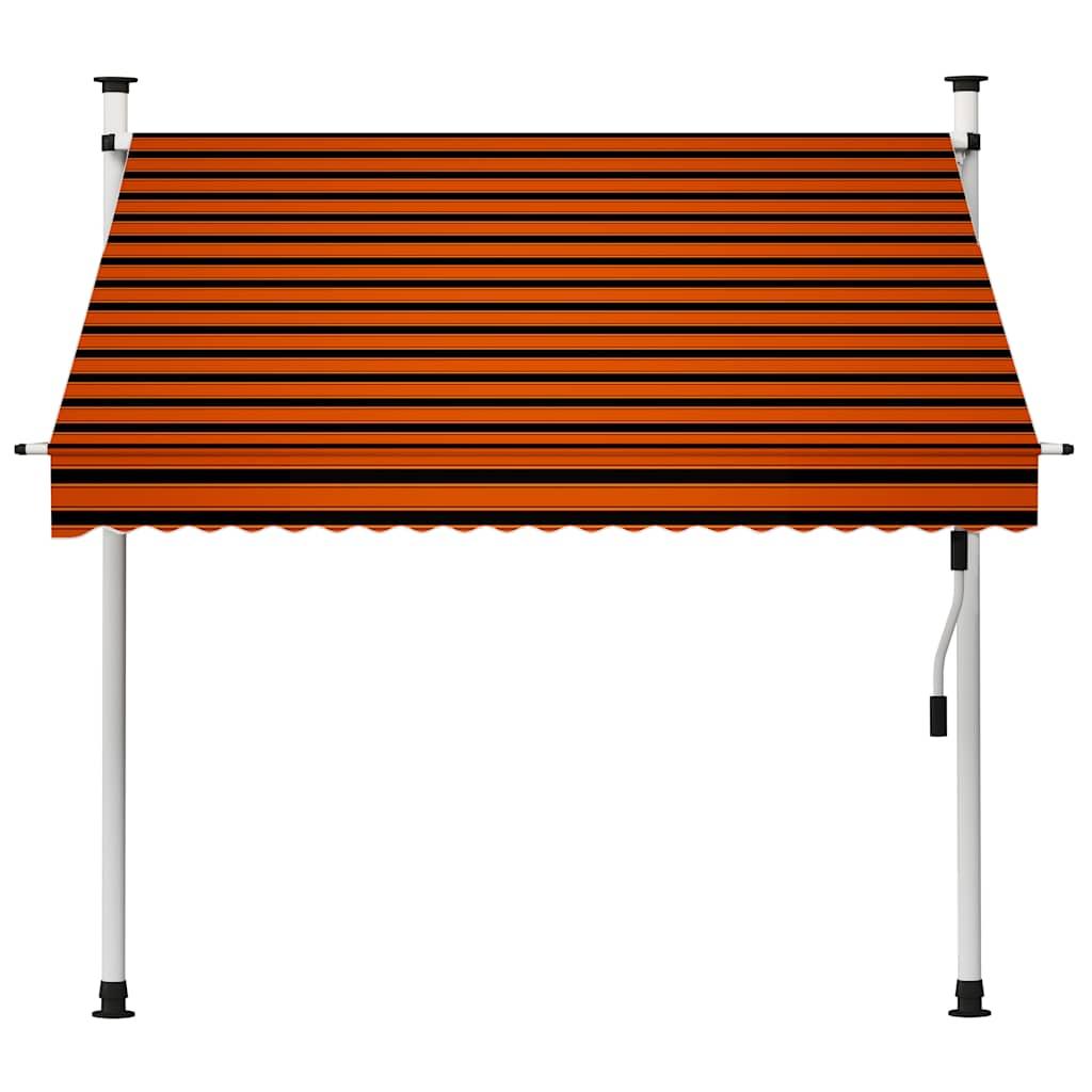 Toldo manual retráctil amarillo y blanco 300x250 cm
