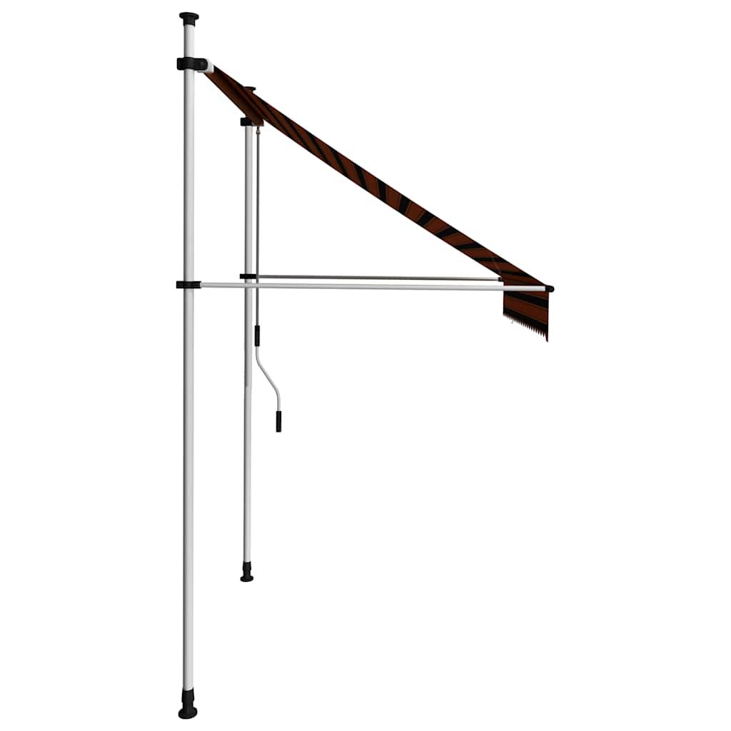 Toldo manual retráctil amarillo y blanco 300x250 cm