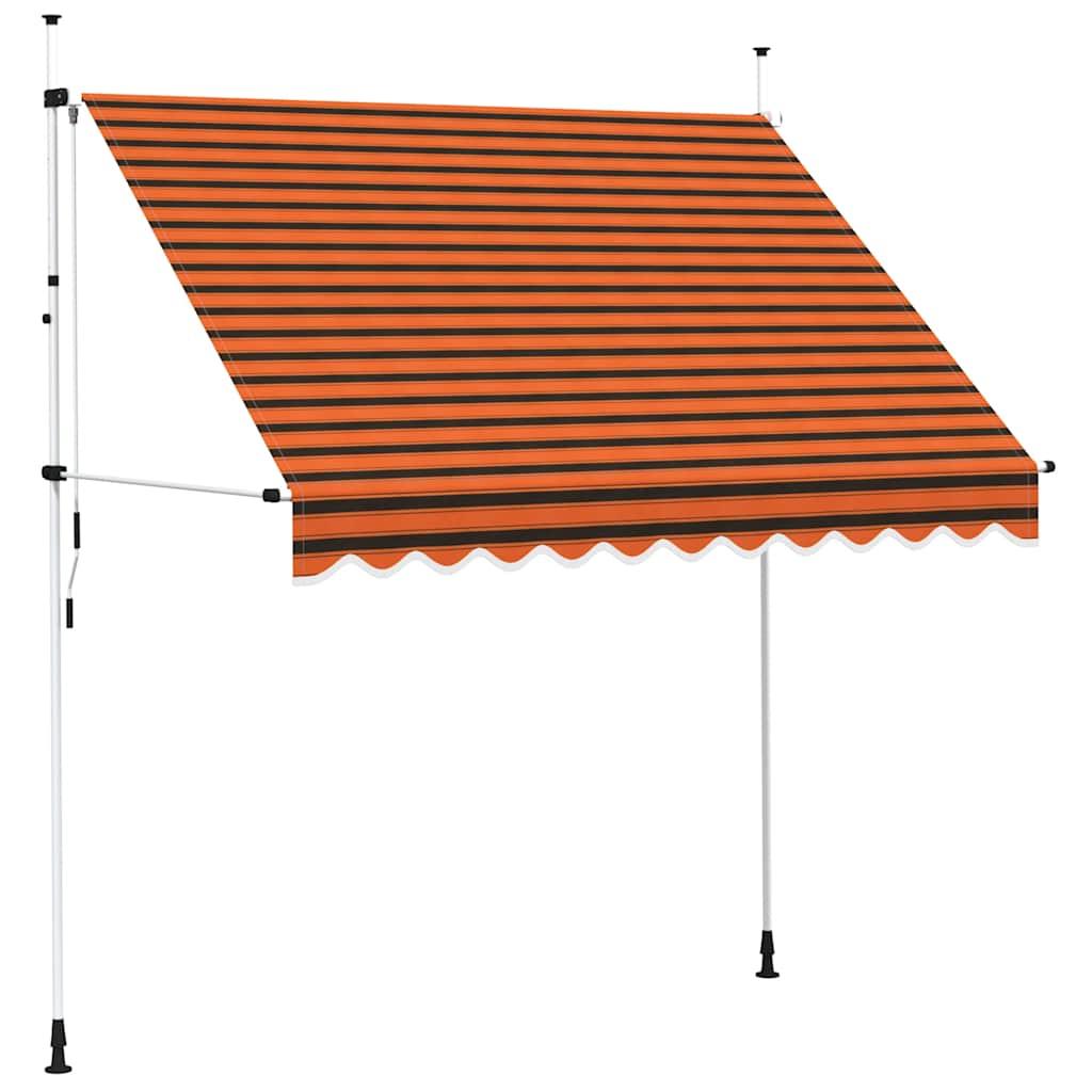 Toldo manual retráctil amarillo y blanco 300x250 cm