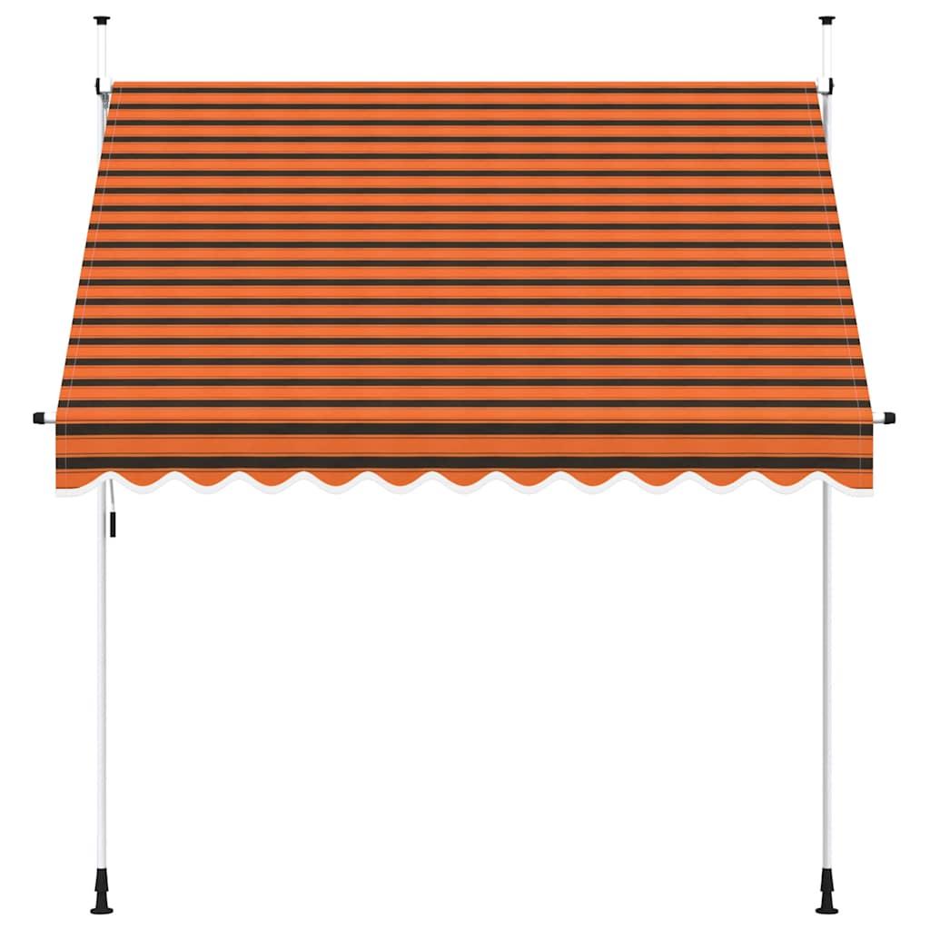 Toldo manual retráctil amarillo y blanco 300x250 cm