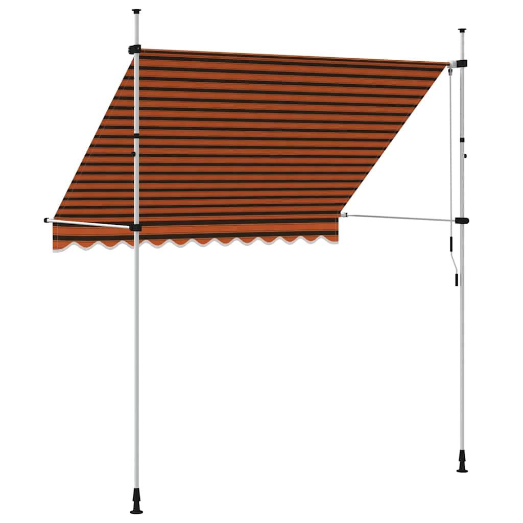 Toldo manual retráctil amarillo y blanco 300x250 cm