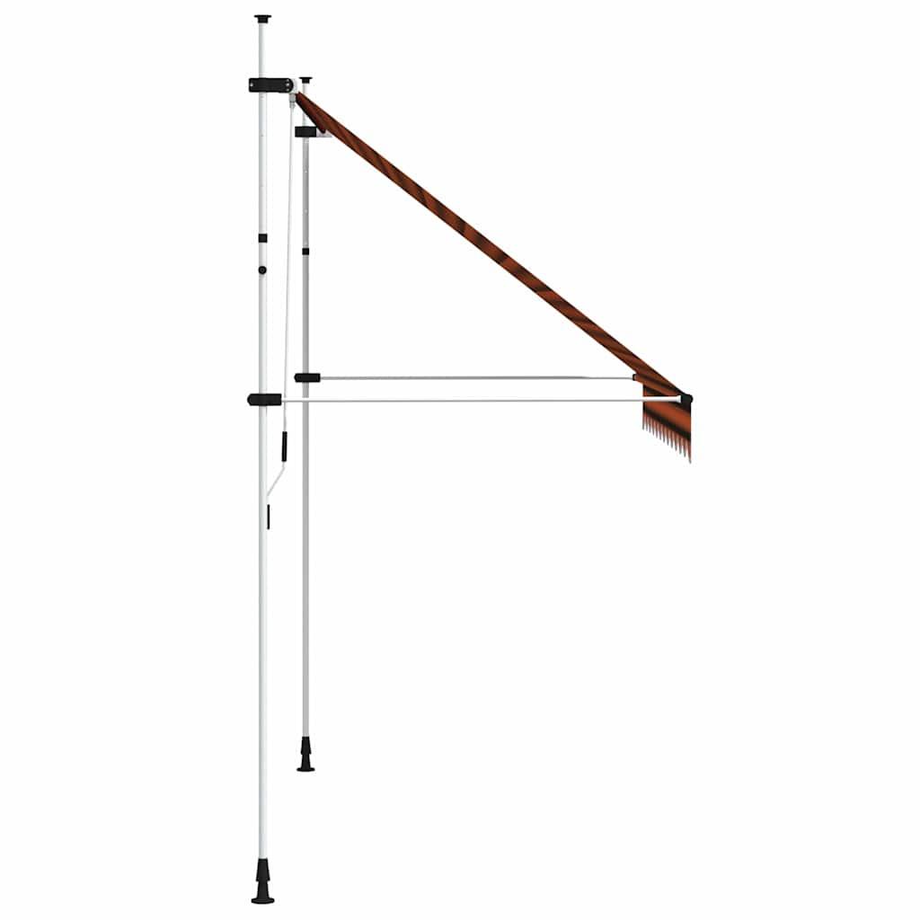 Toldo manual retráctil amarillo y blanco 300x250 cm
