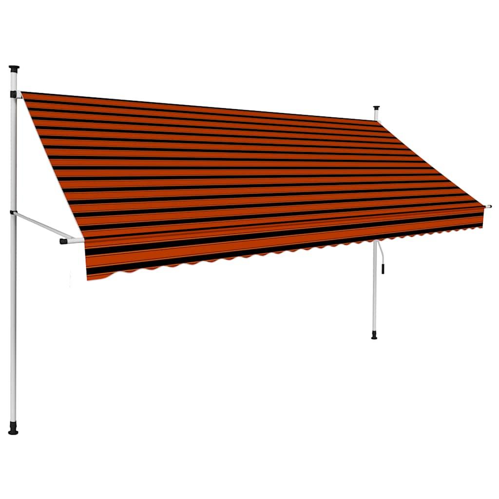 Toldo manual retráctil amarillo y blanco 300x250 cm