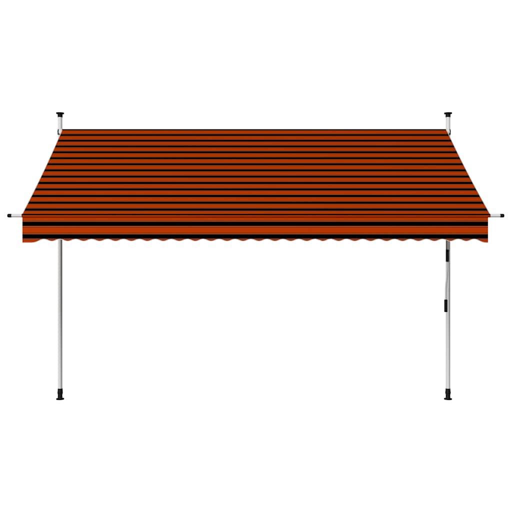 Toldo manual retráctil amarillo y blanco 300x250 cm