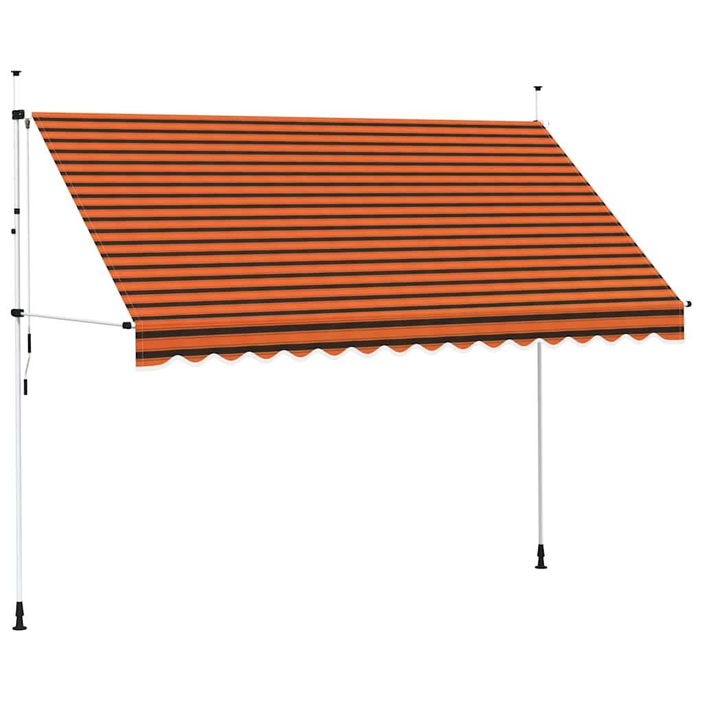 Toldo manual retráctil amarillo y blanco 300x250 cm