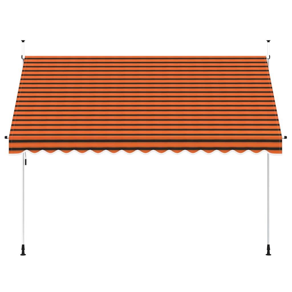 Toldo manual retráctil amarillo y blanco 300x250 cm
