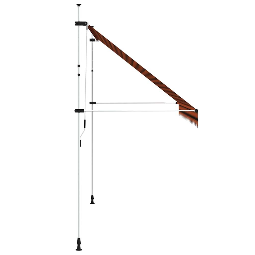 Toldo manual retráctil amarillo y blanco 300x250 cm