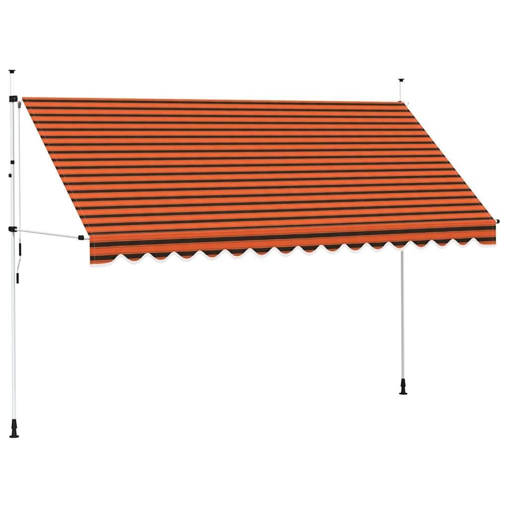 Toldo manual retráctil amarillo y blanco 300x250 cm