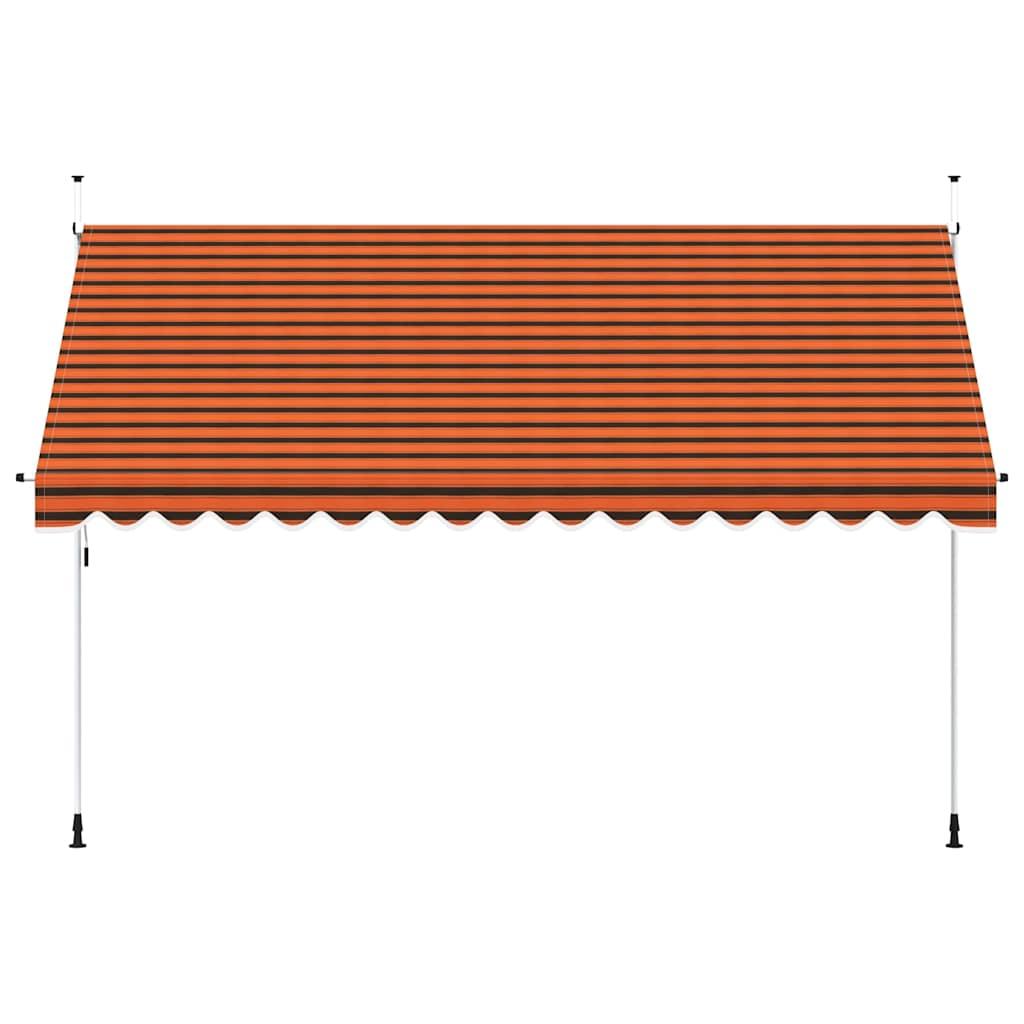 Toldo manual retráctil amarillo y blanco 300x250 cm