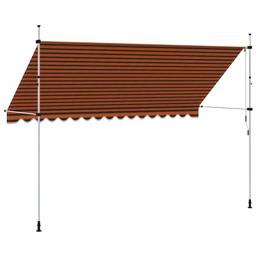 Toldo manual retráctil amarillo y blanco 300x250 cm