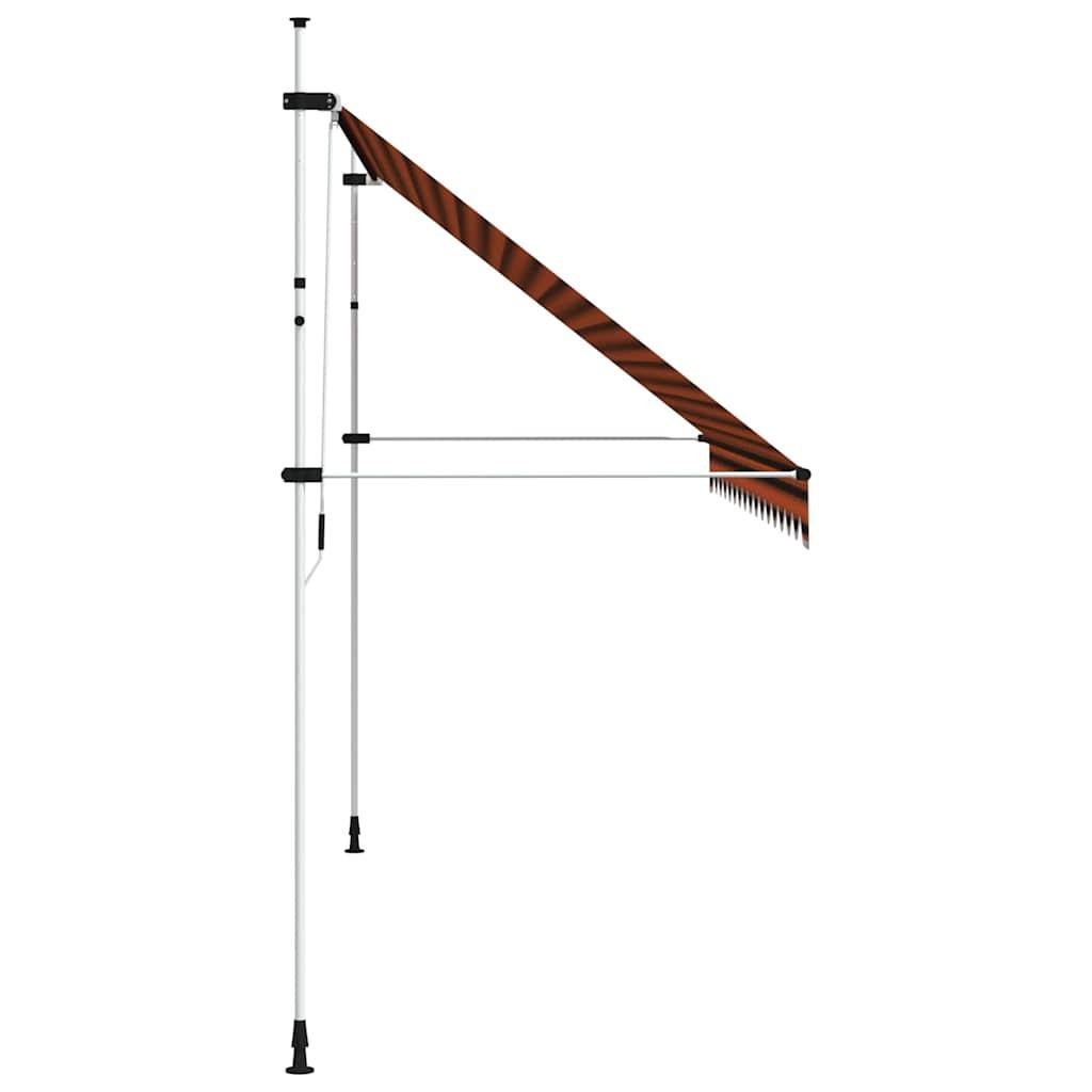 Toldo manual retráctil amarillo y blanco 300x250 cm