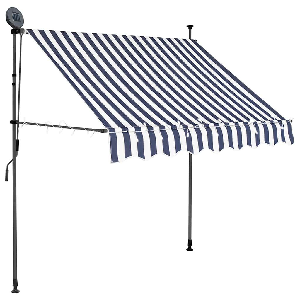 Toldo manual retráctil con LED amarillo y blanco 350x250 cm
