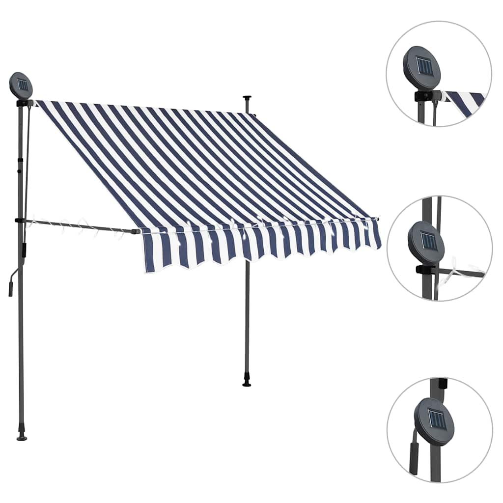 Toldo manual retráctil con LED amarillo y blanco 350x250 cm
