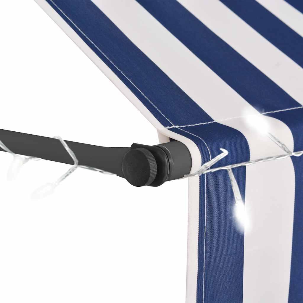 Toldo manual retráctil con LED amarillo y blanco 350x250 cm