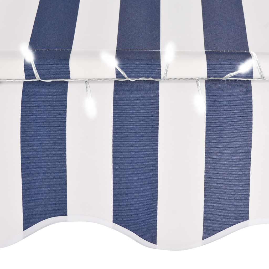 Toldo manual retráctil con LED amarillo y blanco 350x250 cm