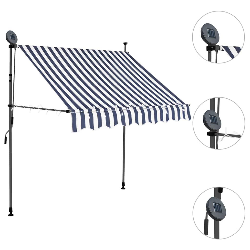 Toldo manual retráctil con LED amarillo y blanco 350x250 cm