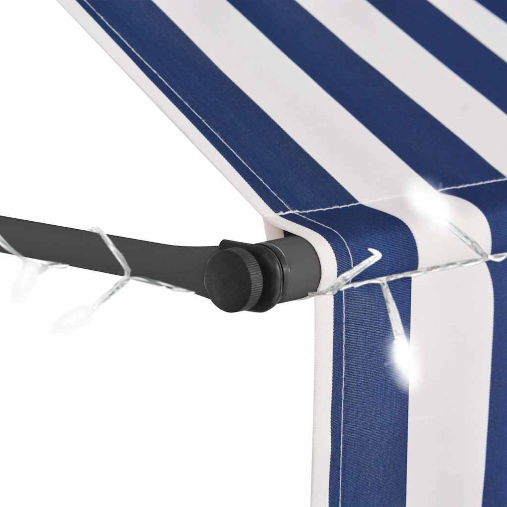 Toldo manual retráctil con LED amarillo y blanco 350x250 cm
