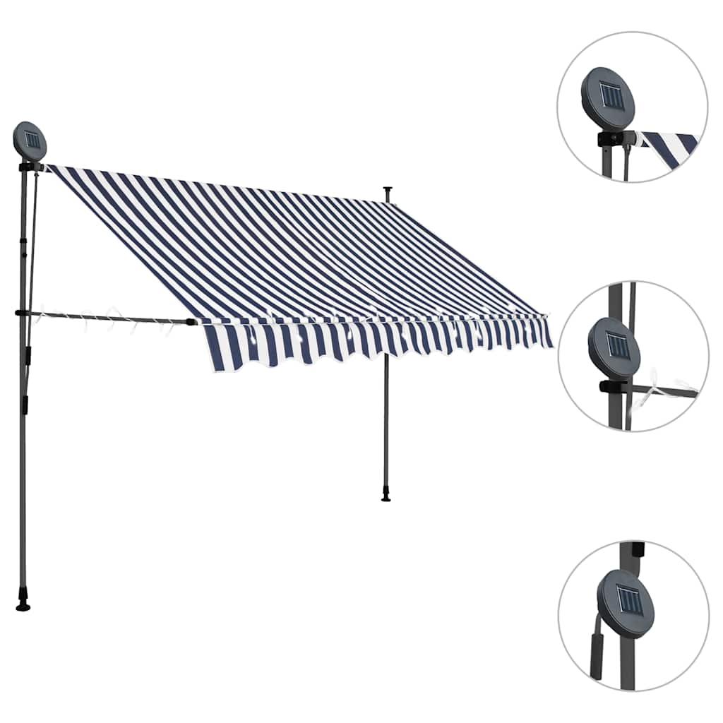 Toldo manual retráctil con LED