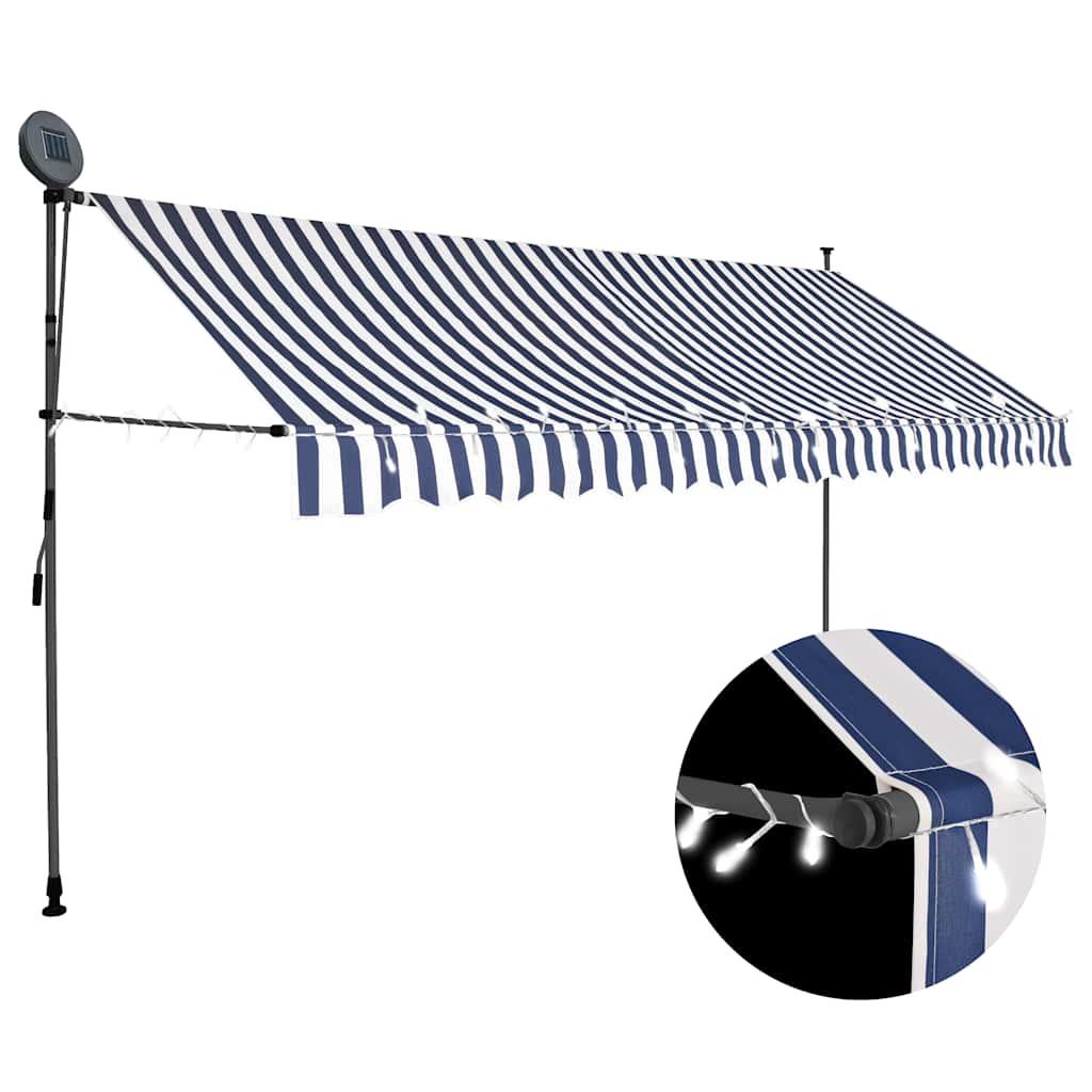Toldo manual retráctil con LED