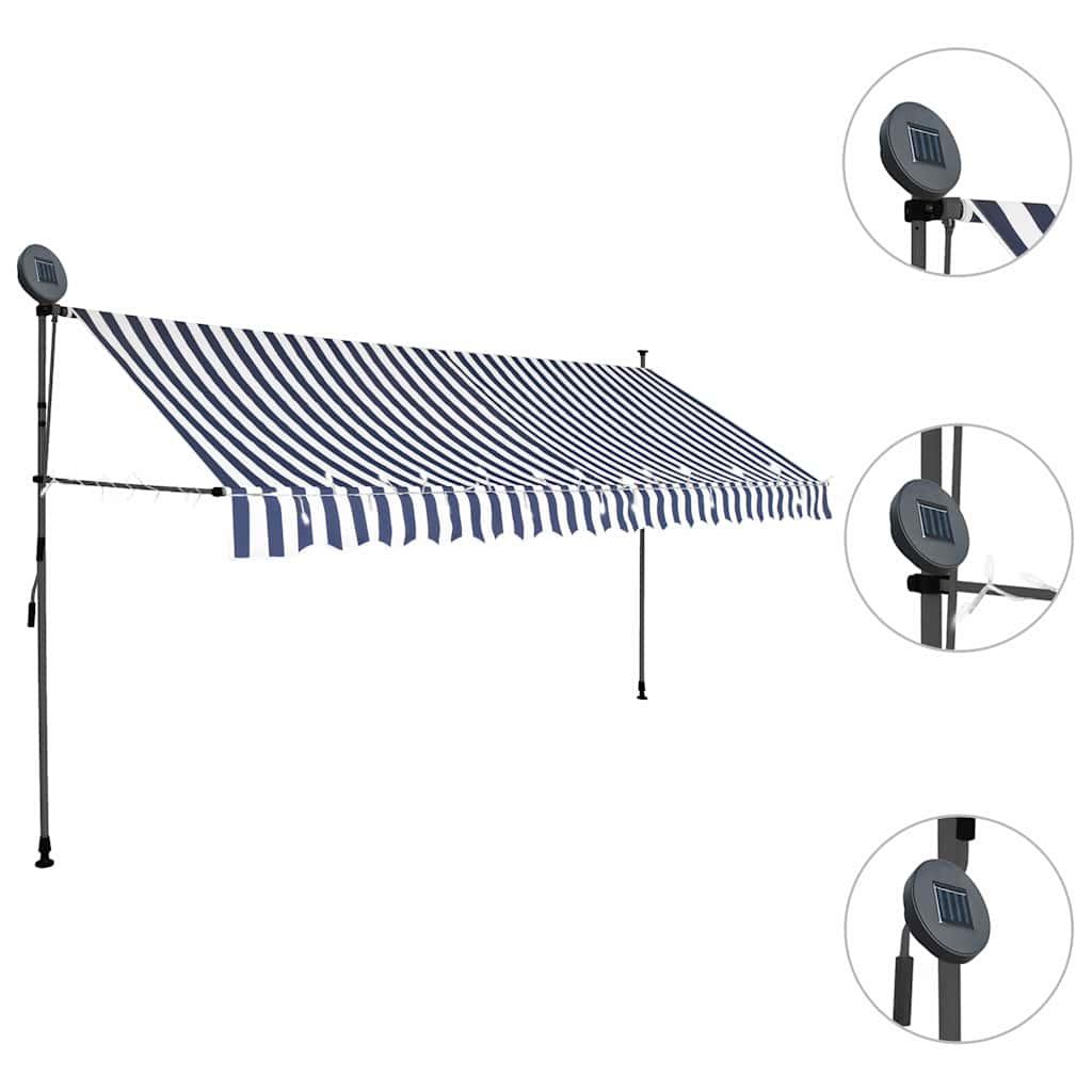 Toldo manual retráctil con LED