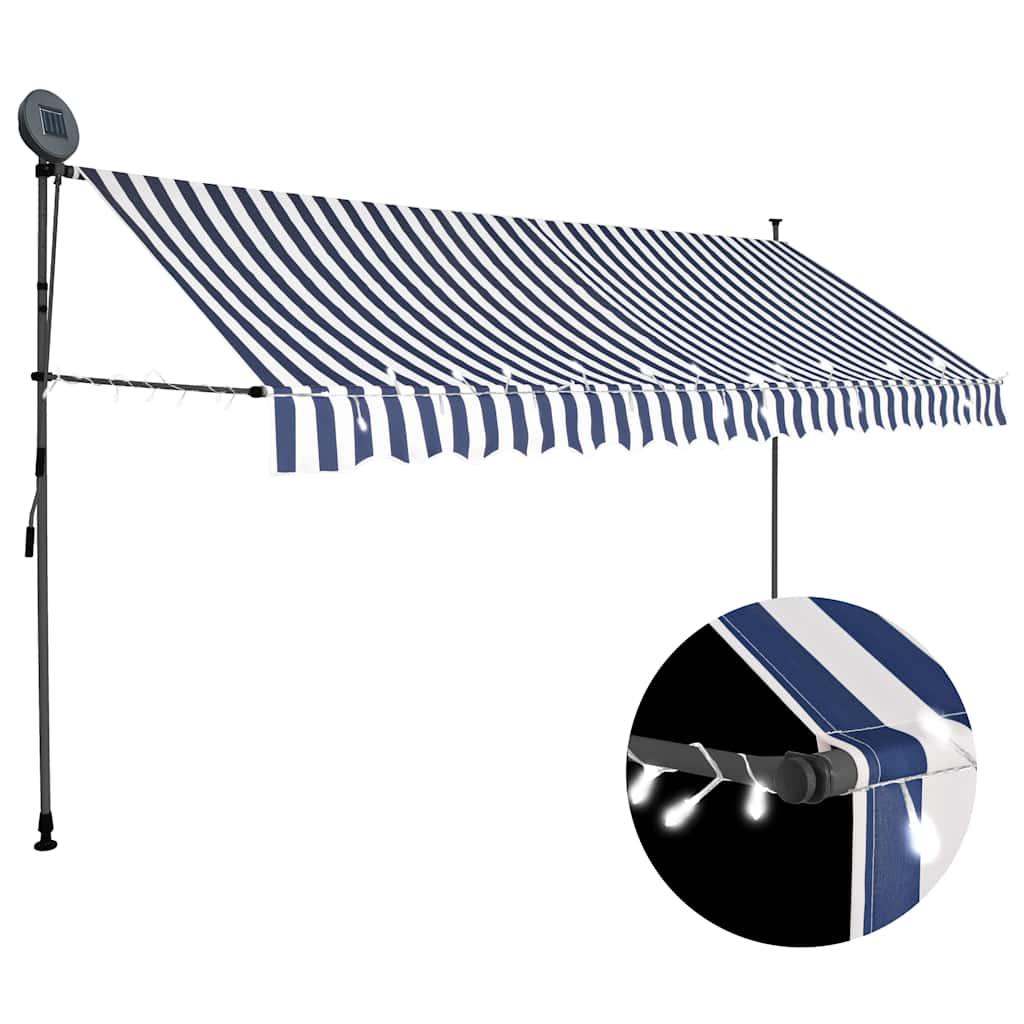 Toldo manual retráctil con LED