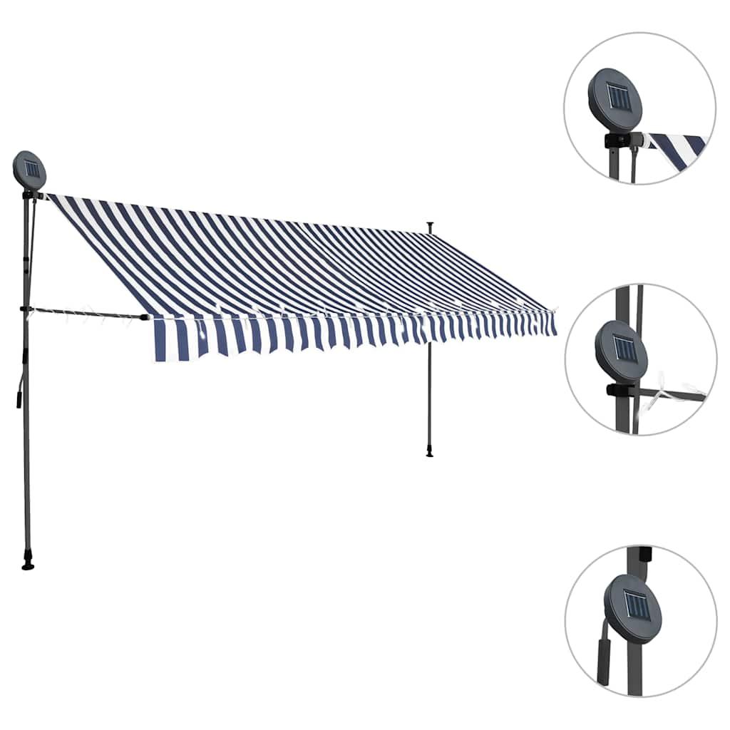 Toldo manual retráctil con LED