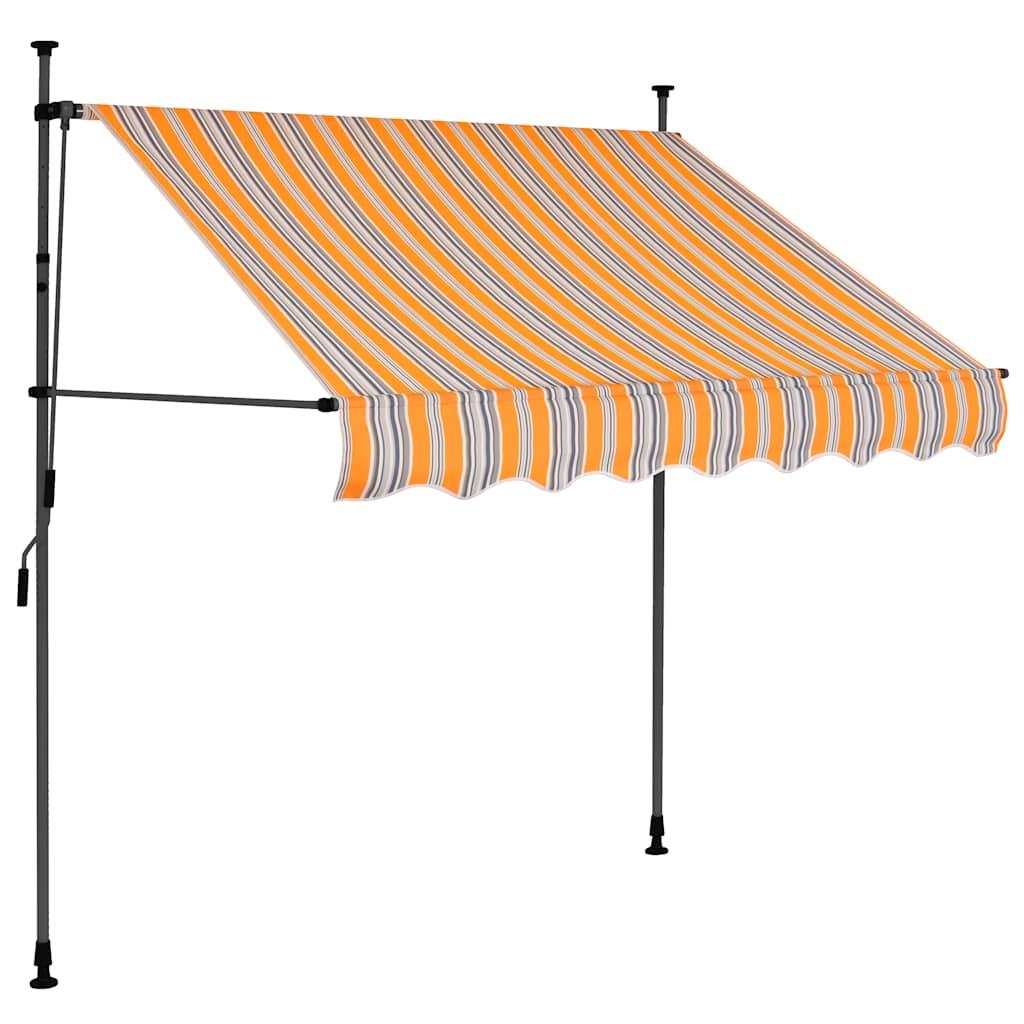 Toldo manual retráctil con LED amarillo y blanco 350x250 cm