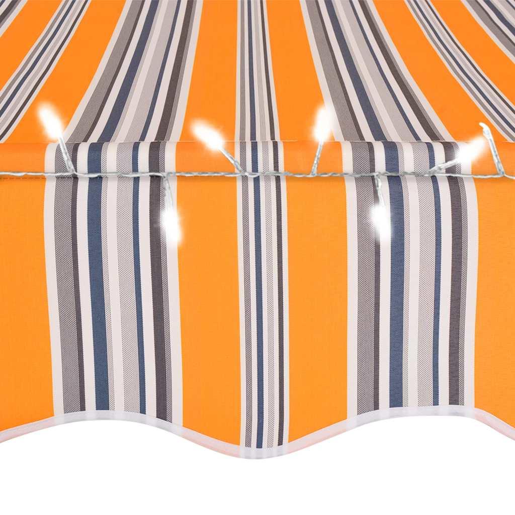 Toldo manual retráctil con LED amarillo y blanco 350x250 cm