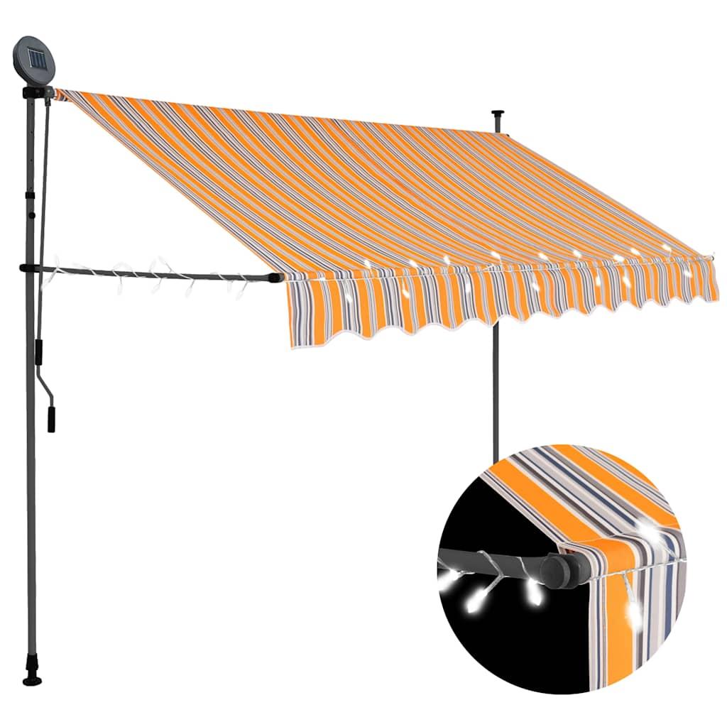 Toldo manual retráctil con LED