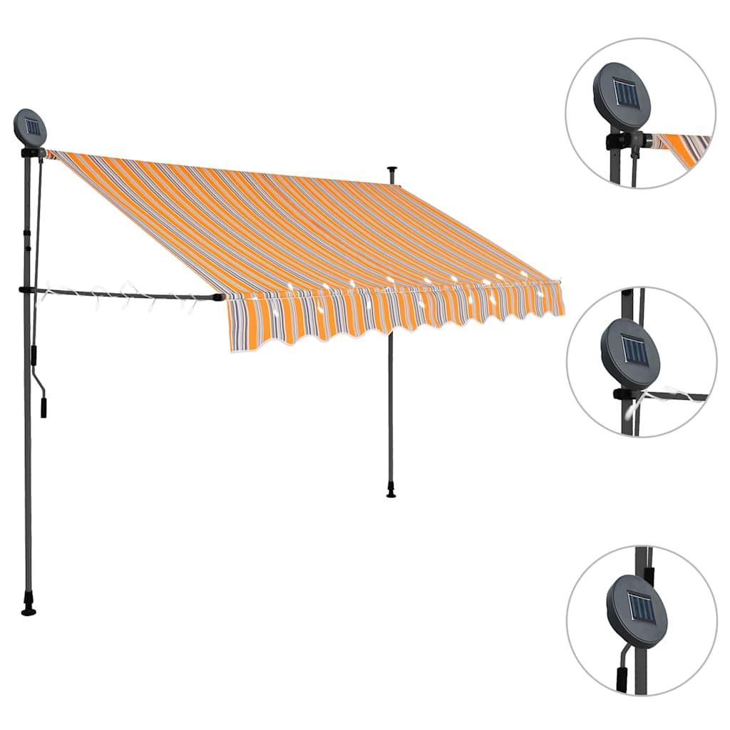 Toldo manual retráctil con LED