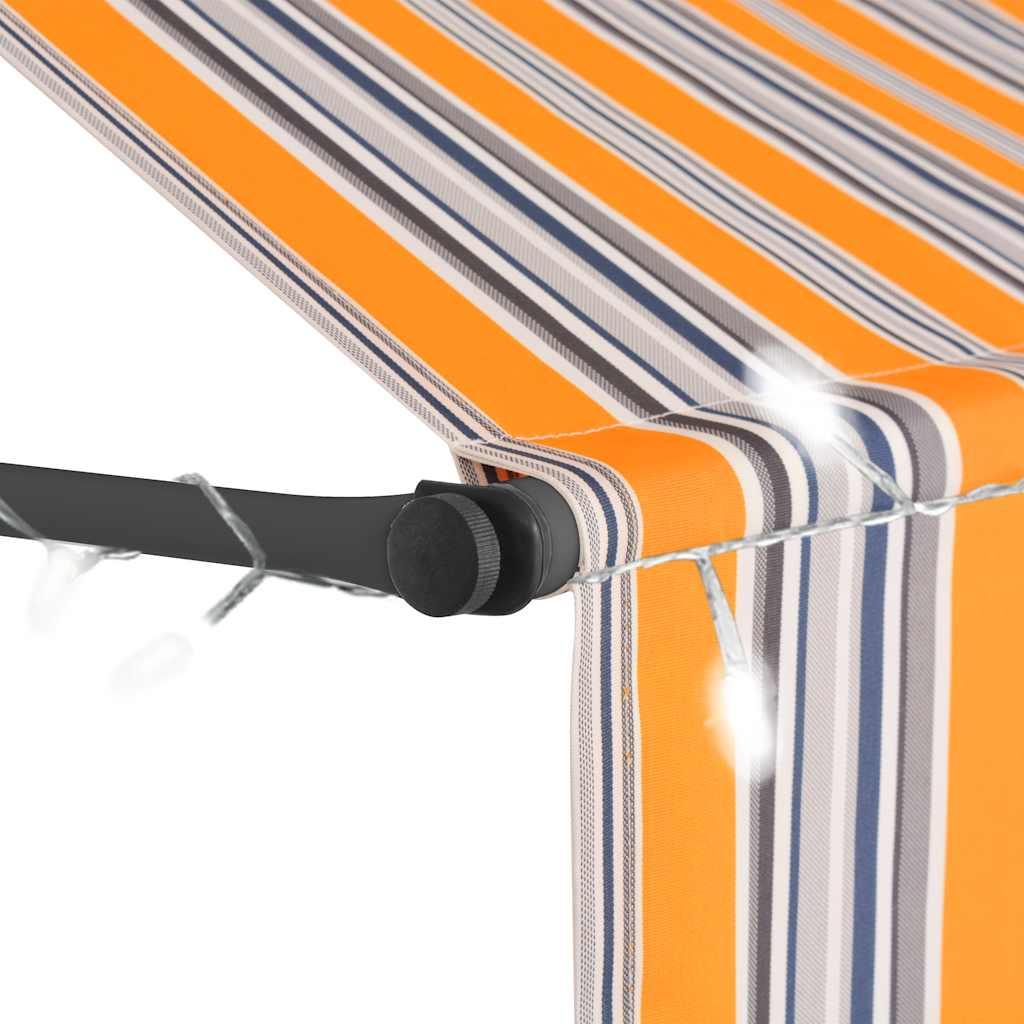 Toldo manual retráctil con LED