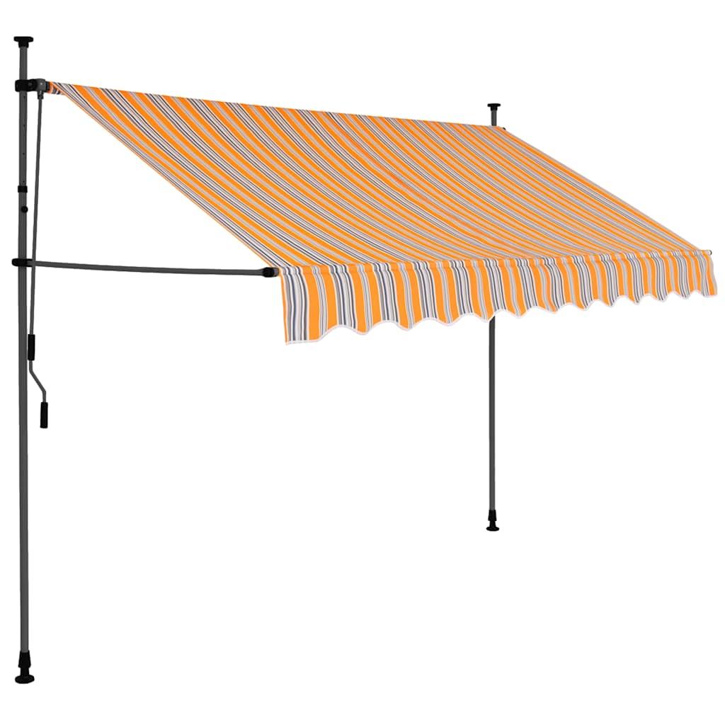 Toldo retráctil manual con LED amarillo y blanco 450x300 cm