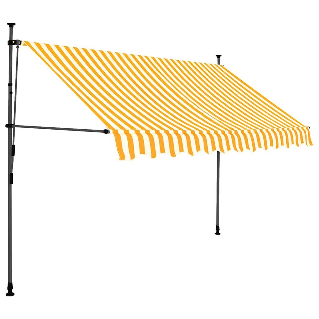 Toldo manual retráctil con LED amarillo y blanco 350x250 cm