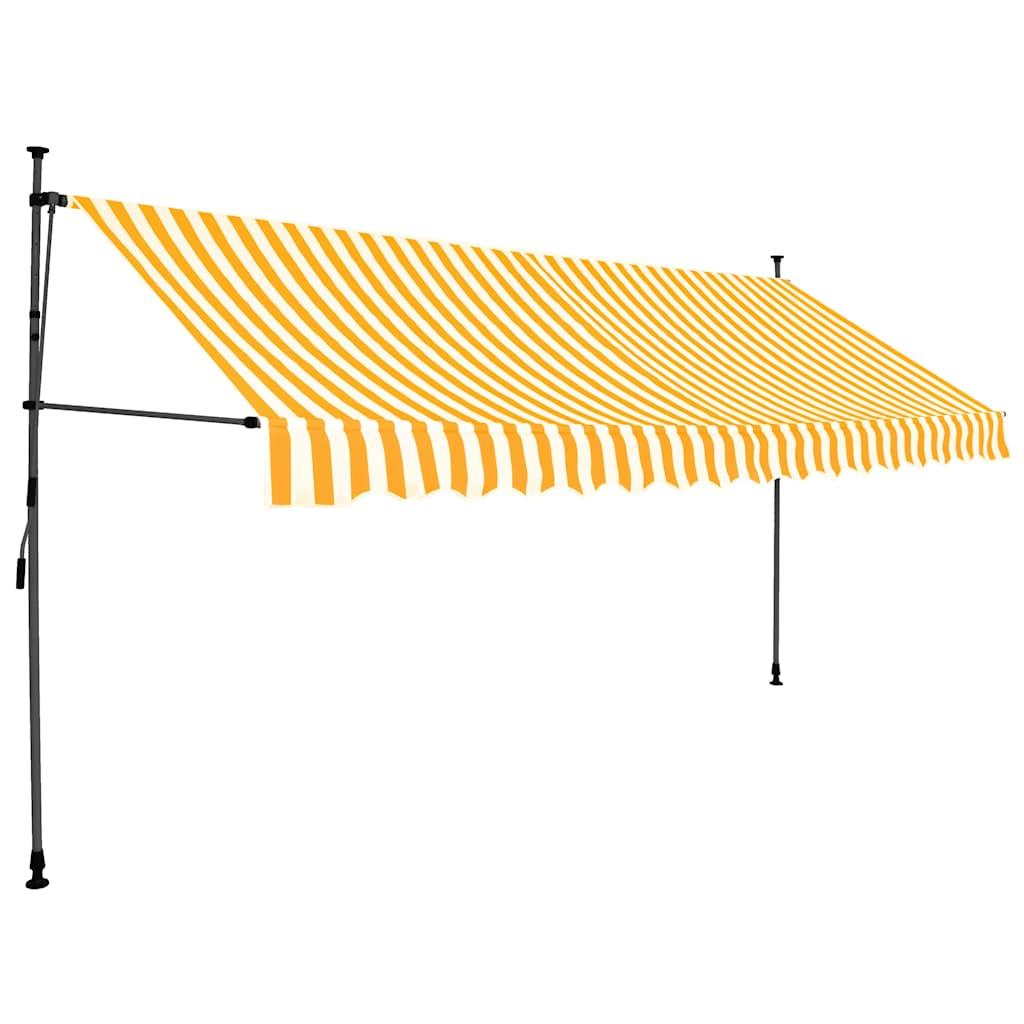 Toldo manual retráctil con LED amarillo y blanco 350x250 cm