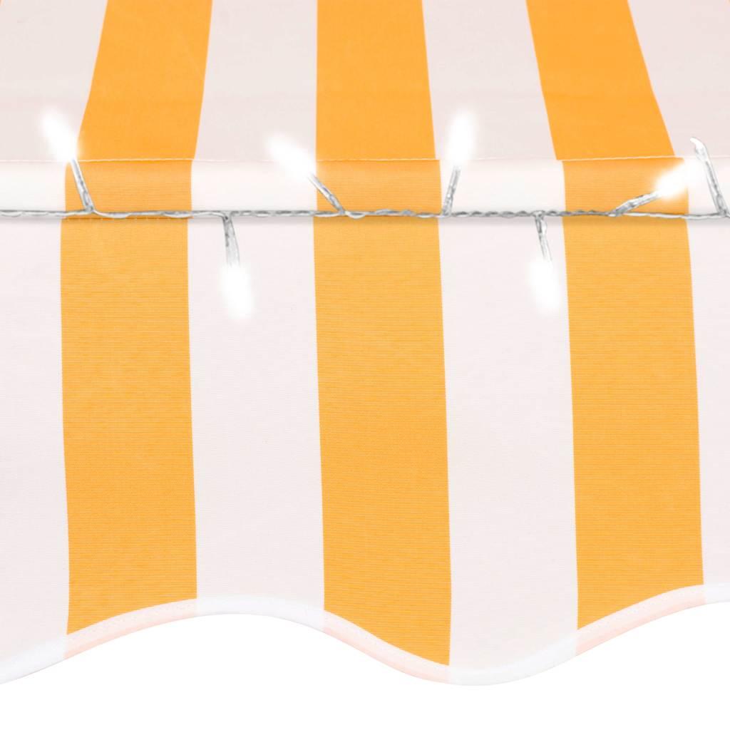 Toldo manual retráctil con LED amarillo y blanco 350x250 cm