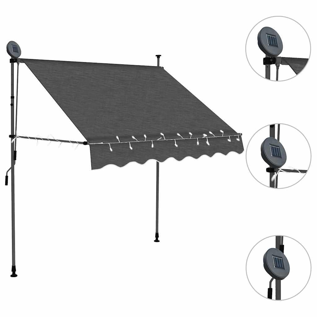 Toldo manual retráctil con LED