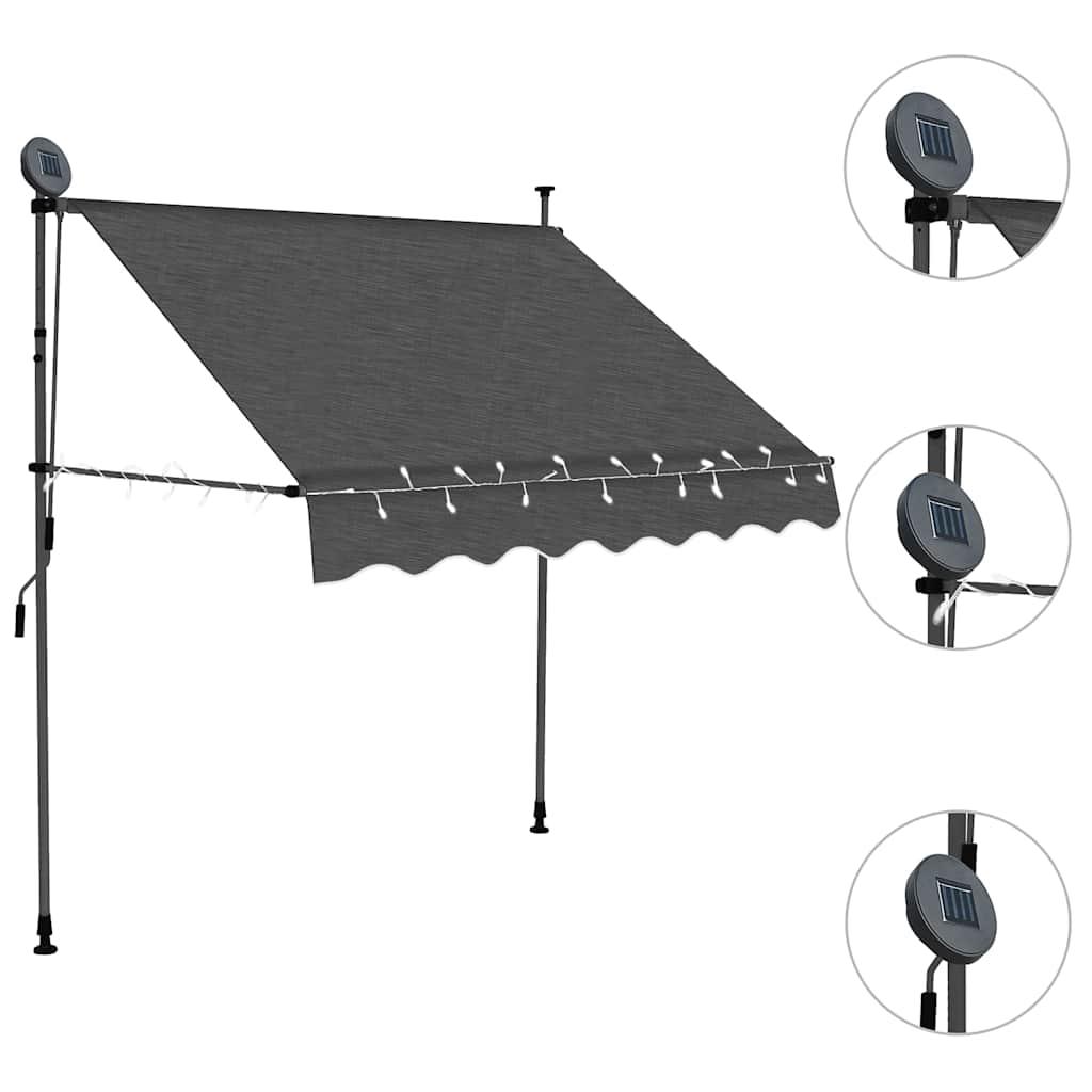 Toldo manual retráctil con LED