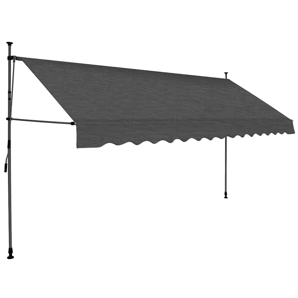 Toldo manual retráctil con LED amarillo y blanco 450x350 cm