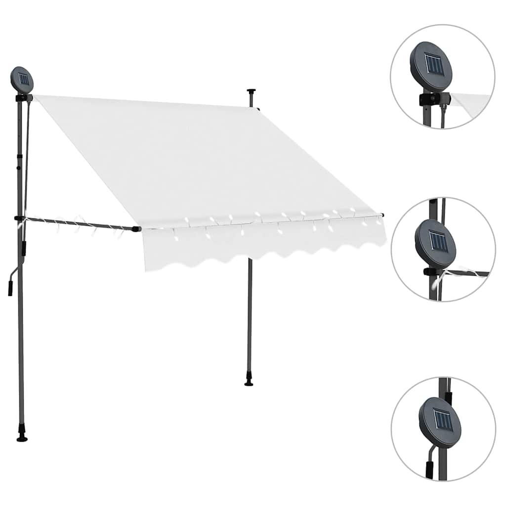 Toldo manual retráctil con LED