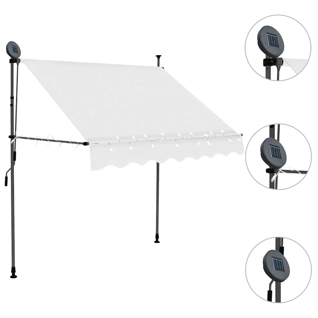 Toldo manual retráctil con LED