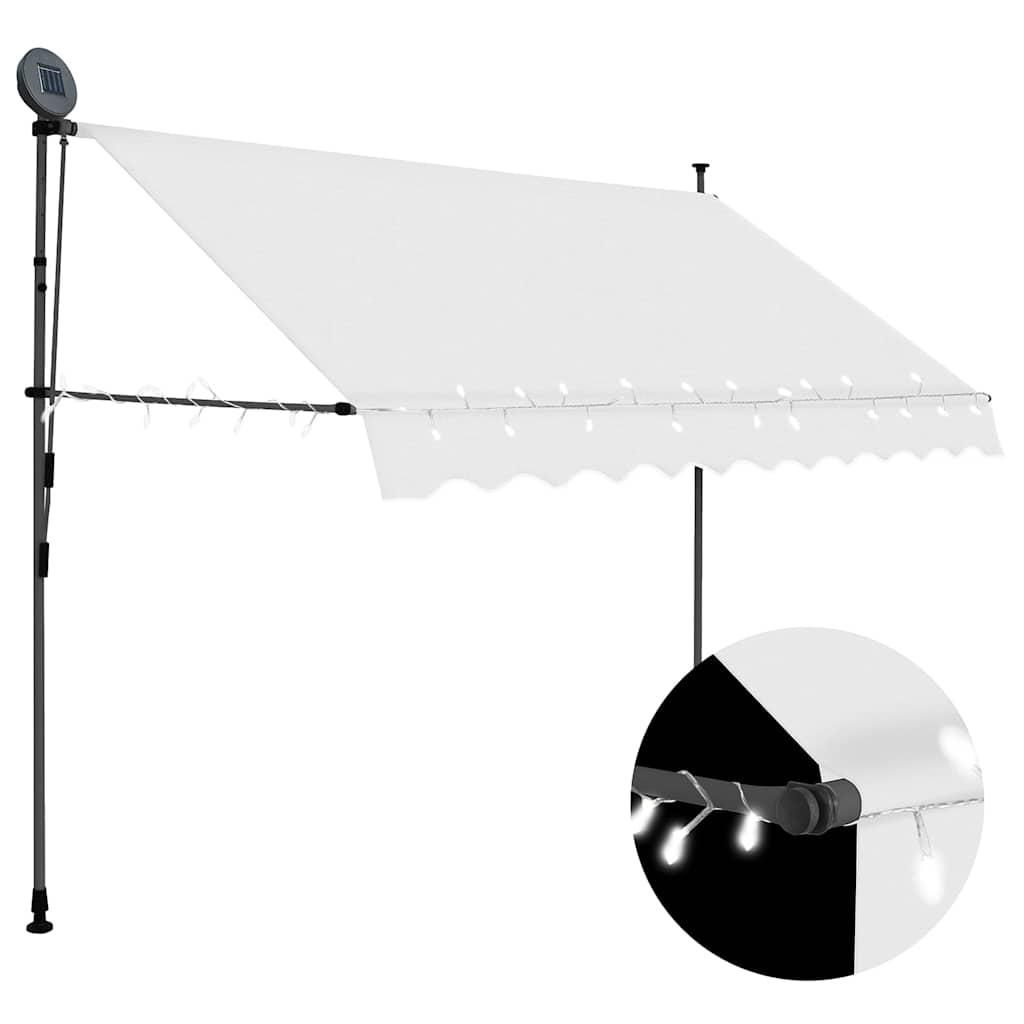 Toldo manual retráctil con LED amarillo y blanco 350x250 cm