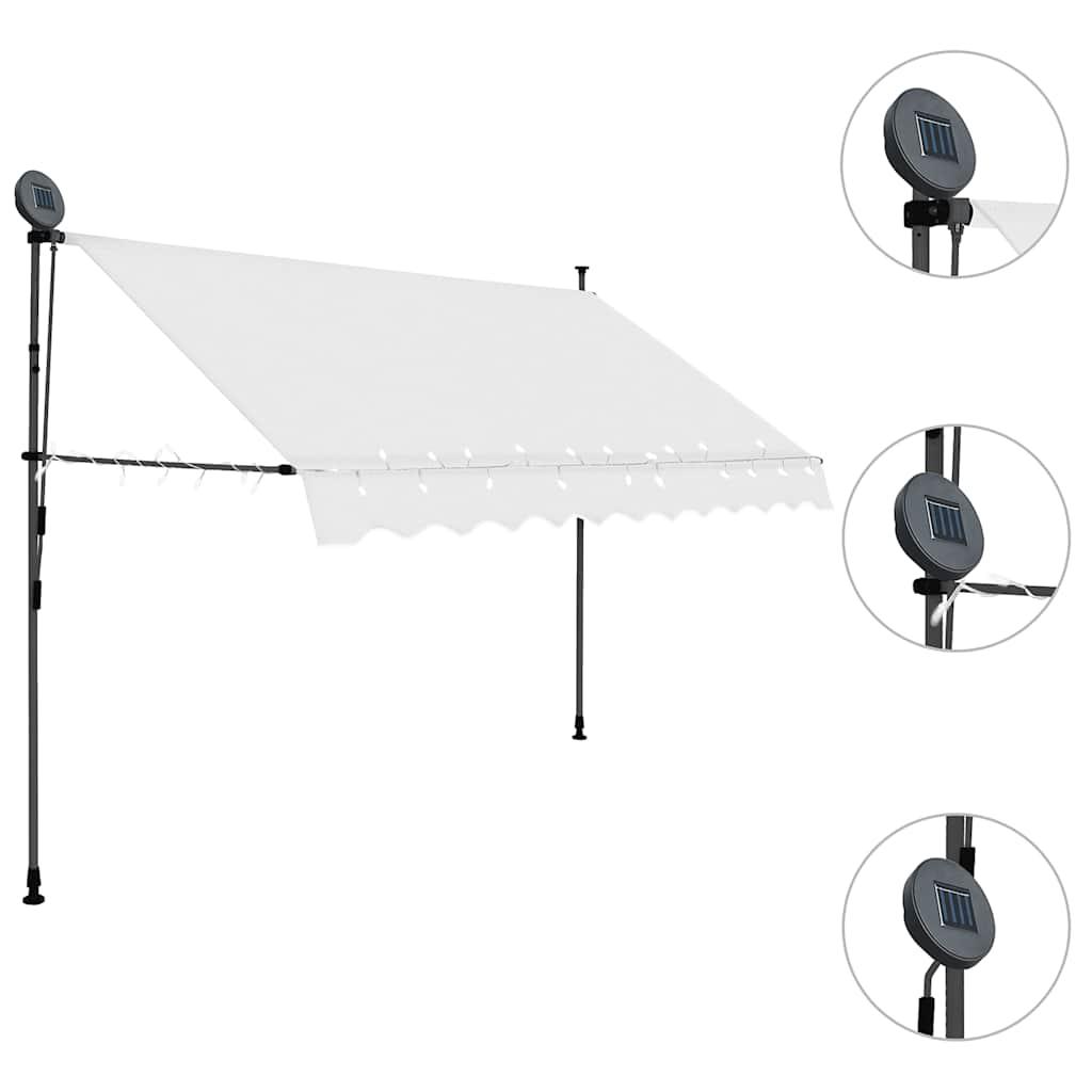 Toldo manual retráctil con LED amarillo y blanco 350x250 cm