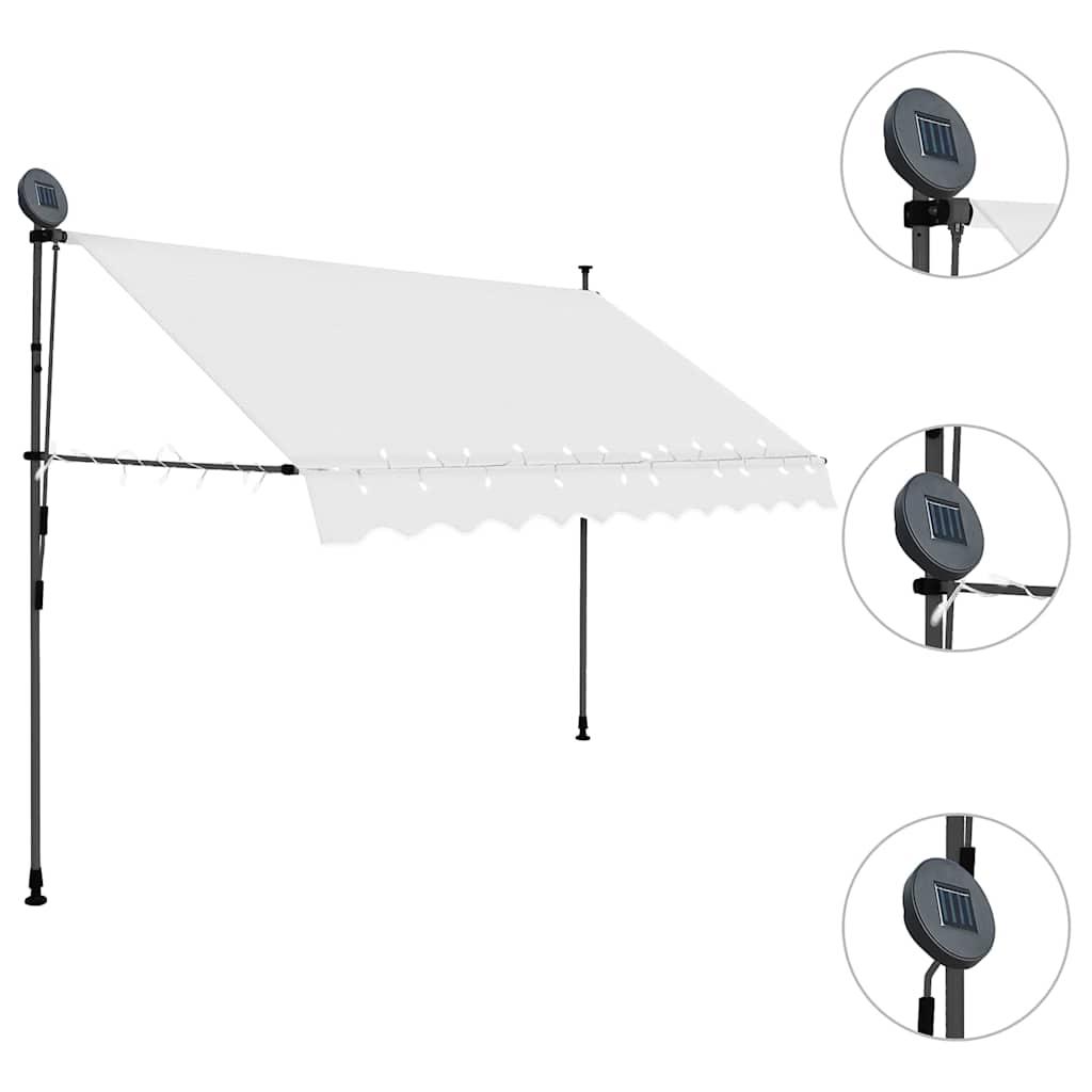 Toldo manual retráctil con LED amarillo y blanco 350x250 cm